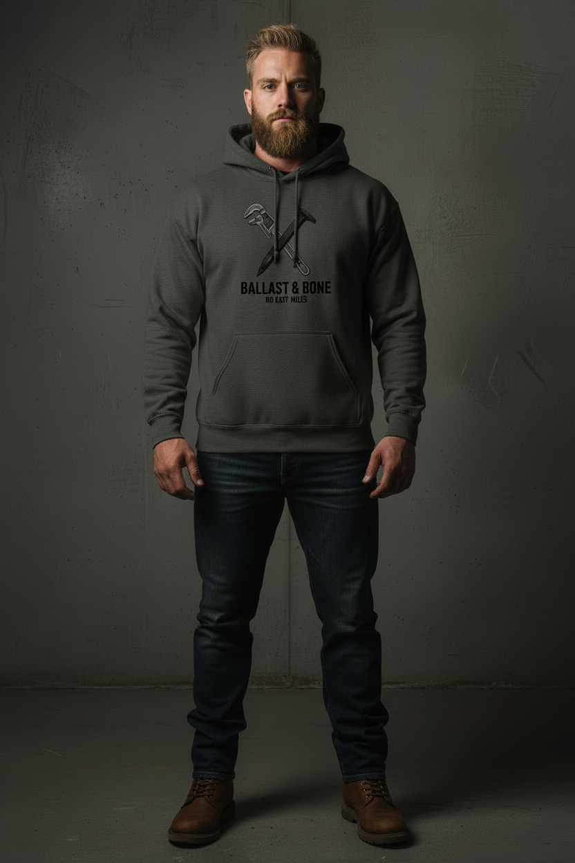 Wrench & Spike Hoodie - Charcoal New Model