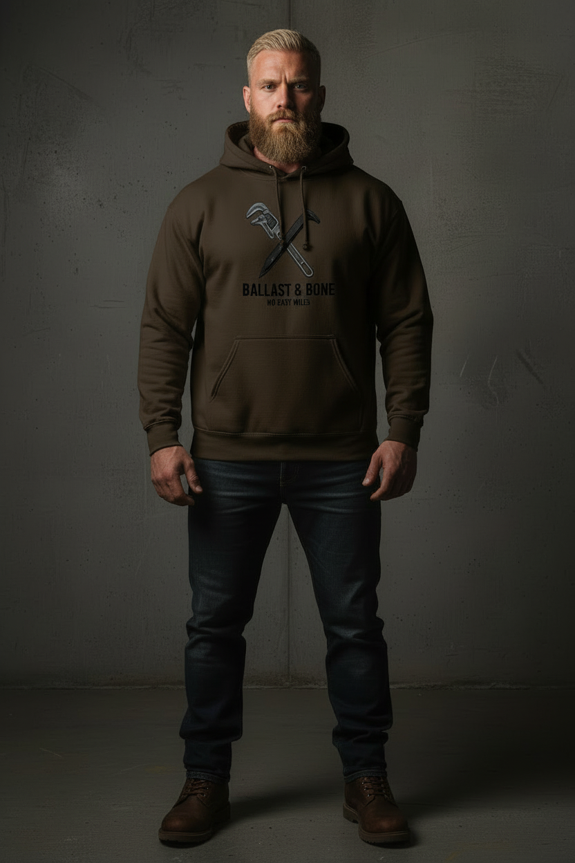 Wrench & Spike Hoodie - Dark Brown New Model